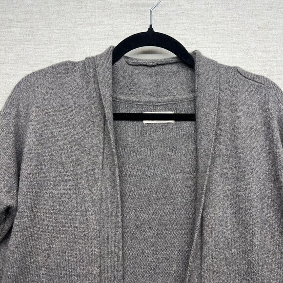 Azure Skies Open Front Gray Cardigan Sweater Knit Angora Cashmere Blend XS - Picture 2 of 10